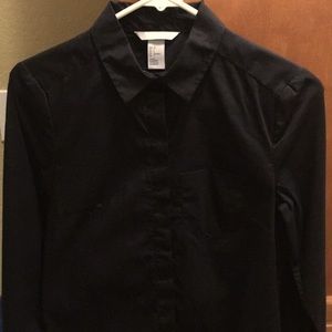 Women’s black H&M button down shirt